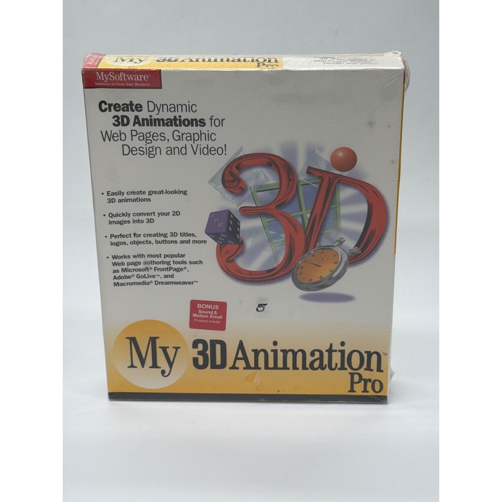 MySoftware My‎ 3D Animation Pro Model 4120 Windows PC Software New Sealed Box